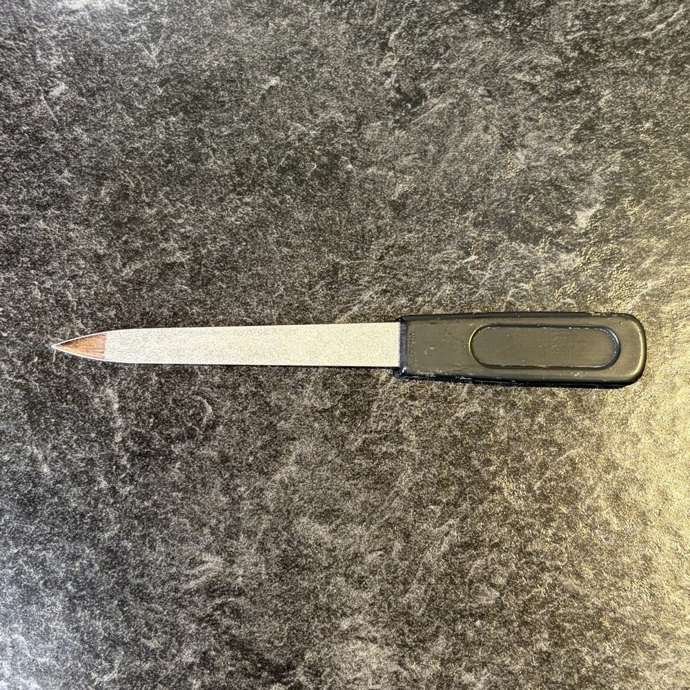 Vintage Revlon Emery Nail File Shaping Finishing 5" Black Pointed Tip